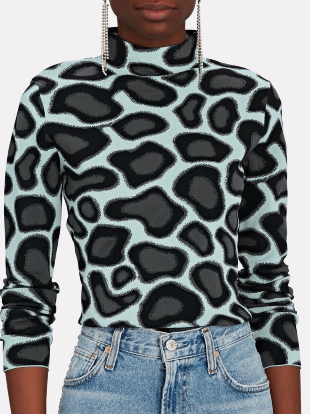 Proenza Schouler Abstract Animal Knit Jacquard Sweater